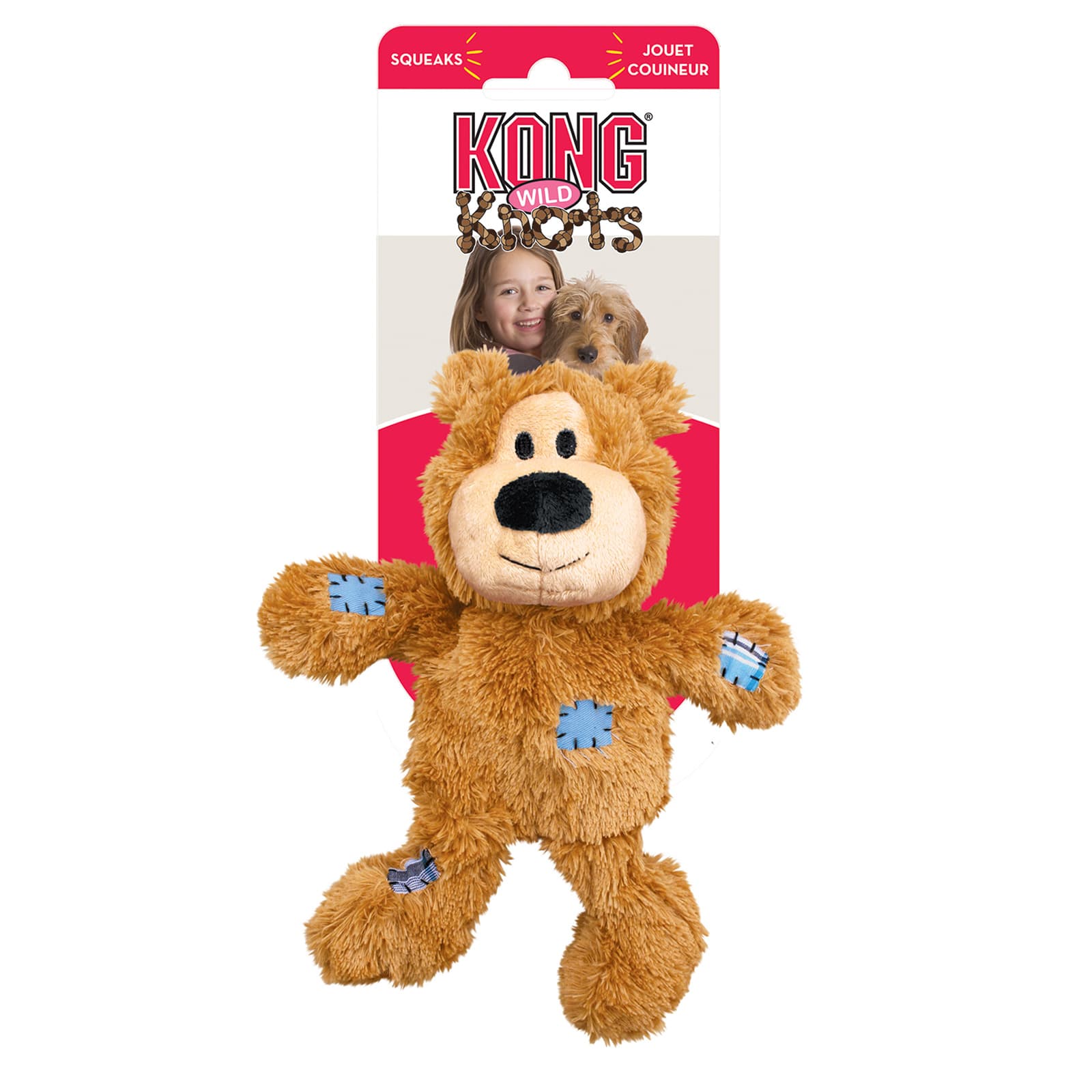 KONG Wild Knots Bear Small Medium Squeaky Plush Tug Toy For Dogs - $13.99