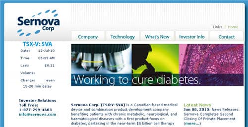 Canada's Sernova Corp diabetes Cell Pouch System(TM) control device ...