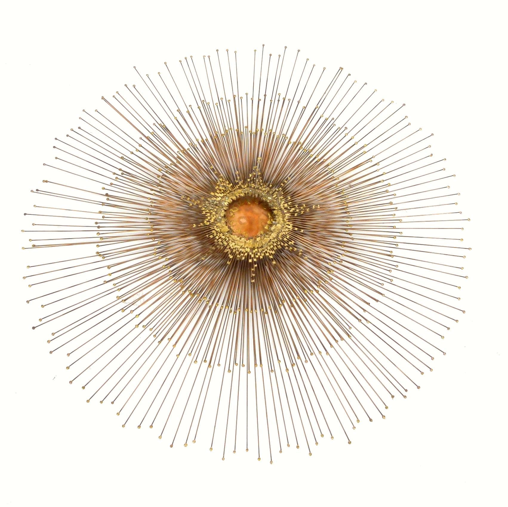 1960s Brass and Copper Starburst Wall Sculpture at City Issue Atlanta
