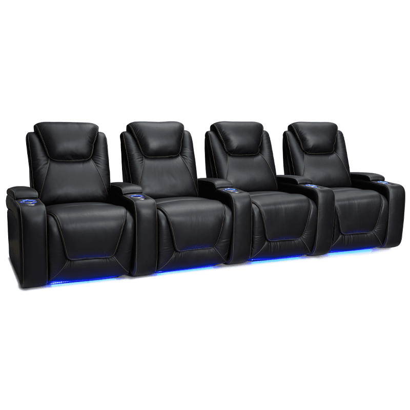 Seatcraft Equinox Black Row of 4 Home Theater Seating