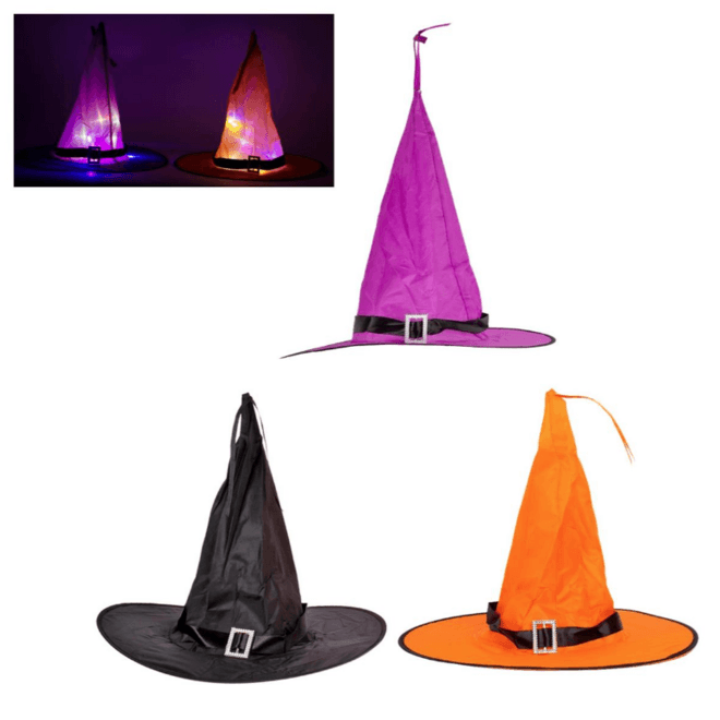Halloween LED Light-Up Witch Hat, 1asst,Random Color