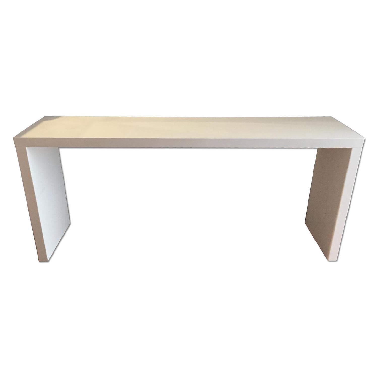 CB2 White Lacquer Console Table - AptDeco