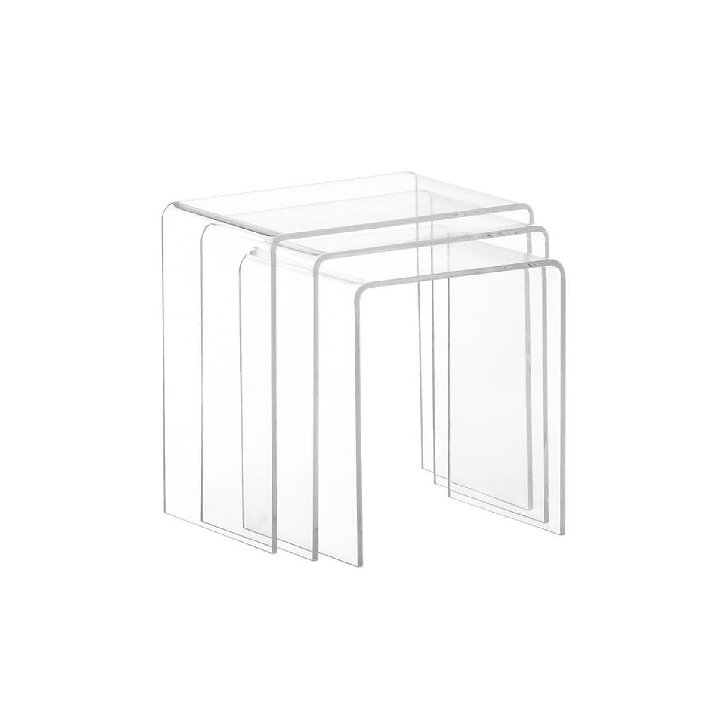 CB2 Peekaboo Acrylic Coffee Table + 3 Nesting Tables - AptDeco