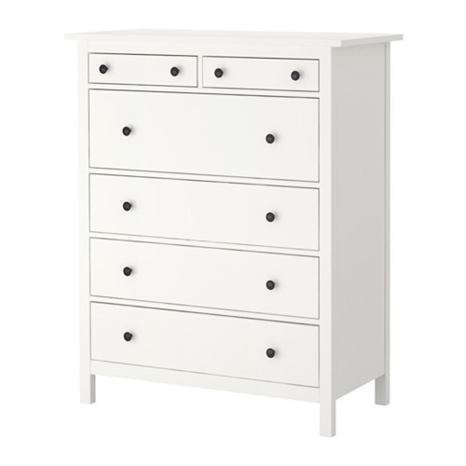 Ikea Hemnes Danish Teak Tall Boy 6 Drawer Dresser - AptDeco