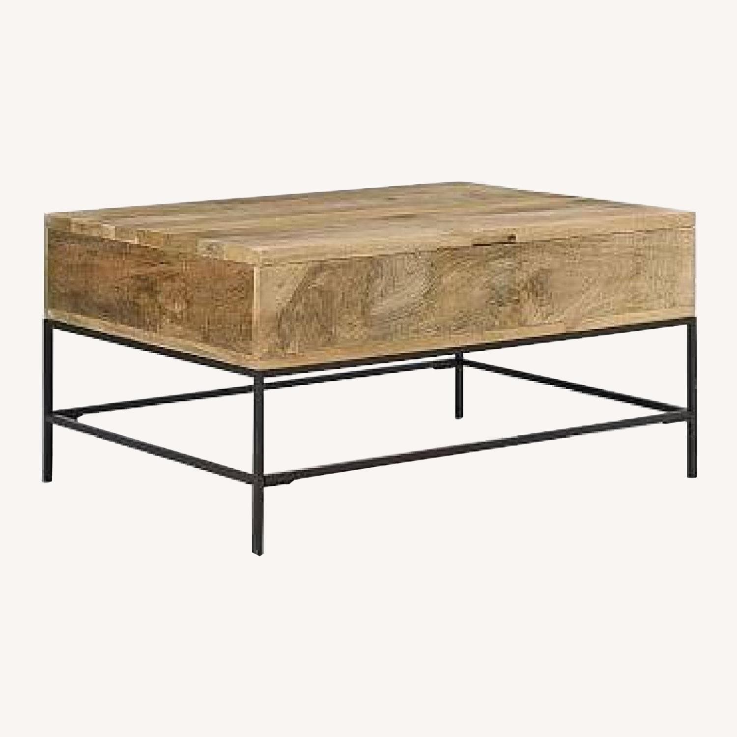 West Elm Industrial Storage Pop-Up Coffee Table - AptDeco