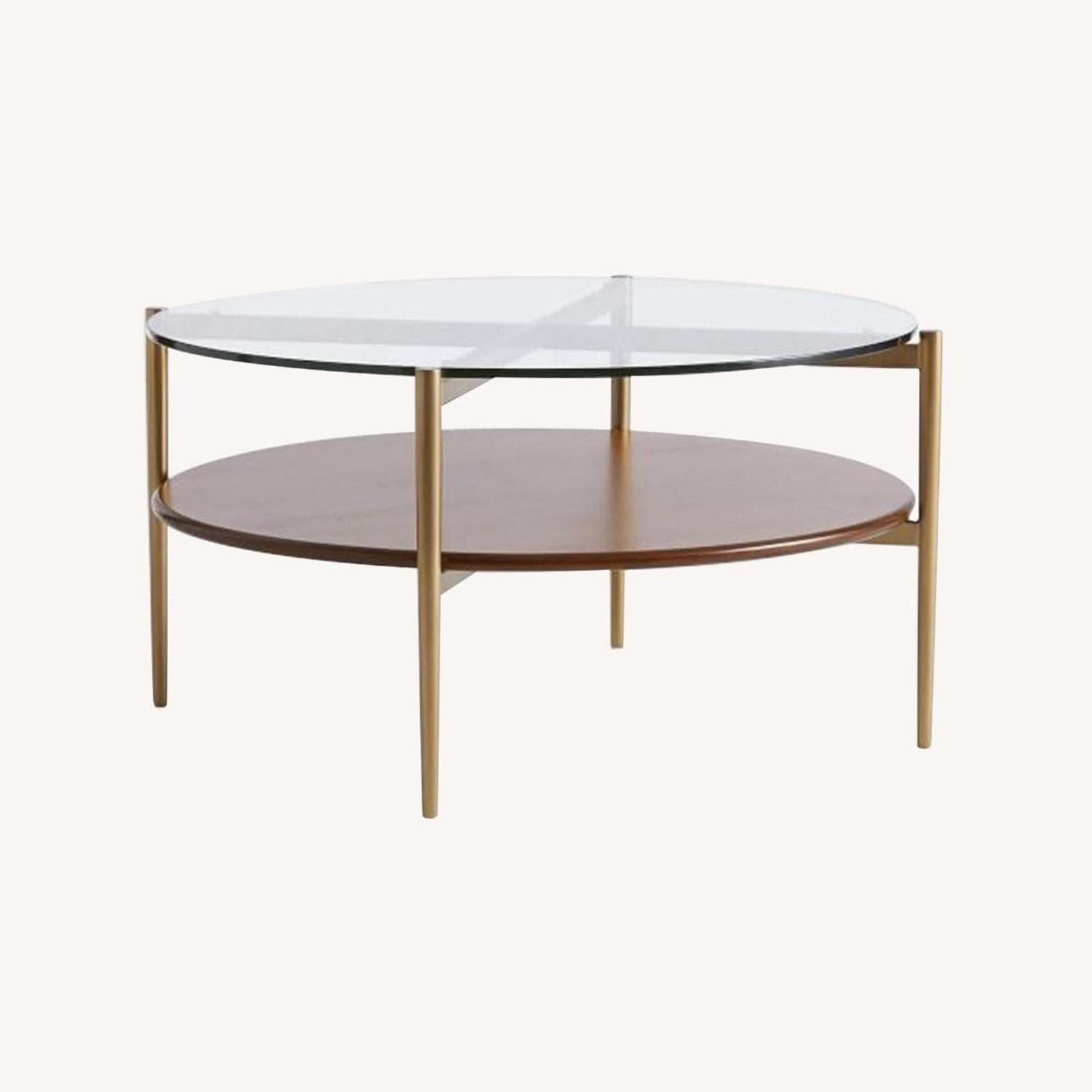 West Elm Mid-Century Art Display Round Coffee Table - AptDeco