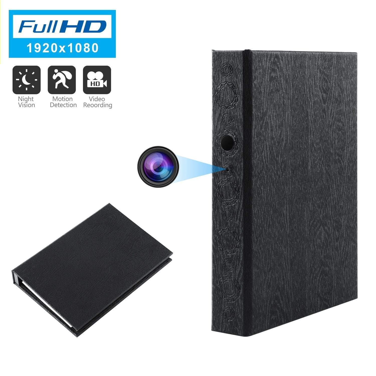 Hidden Camera Book 1080P DVR Covert Nanny IR Cam Video Recorder Book ...