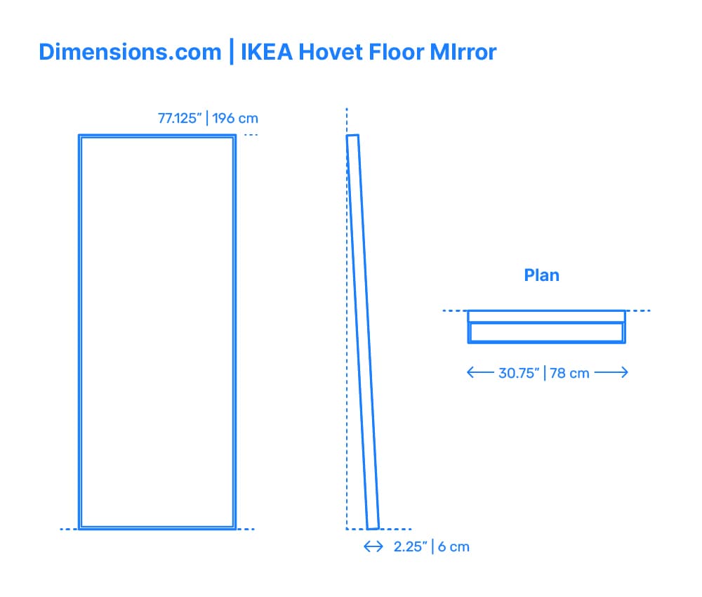 IKEA Hovet Floor MIrror Dimensions & Drawings | Dimensions.com