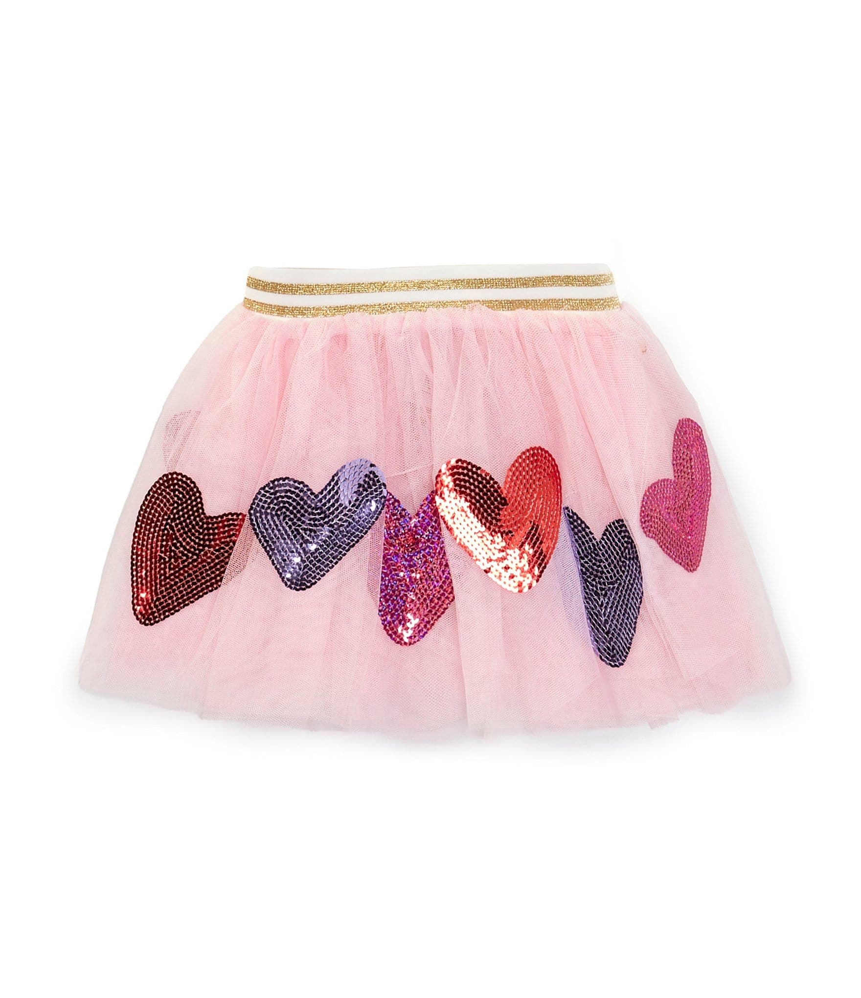 Mud Pie Little Girls 3T-5T Sequin-Embellished Multi-Heart Mesh Tutu ...