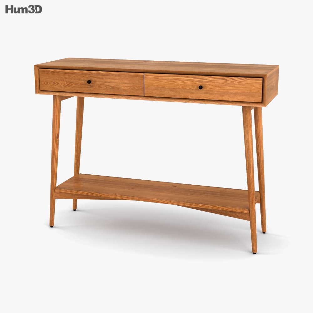 West Elm Mid Century Hallway Console 3D model - Download in MAX, OBJ ...