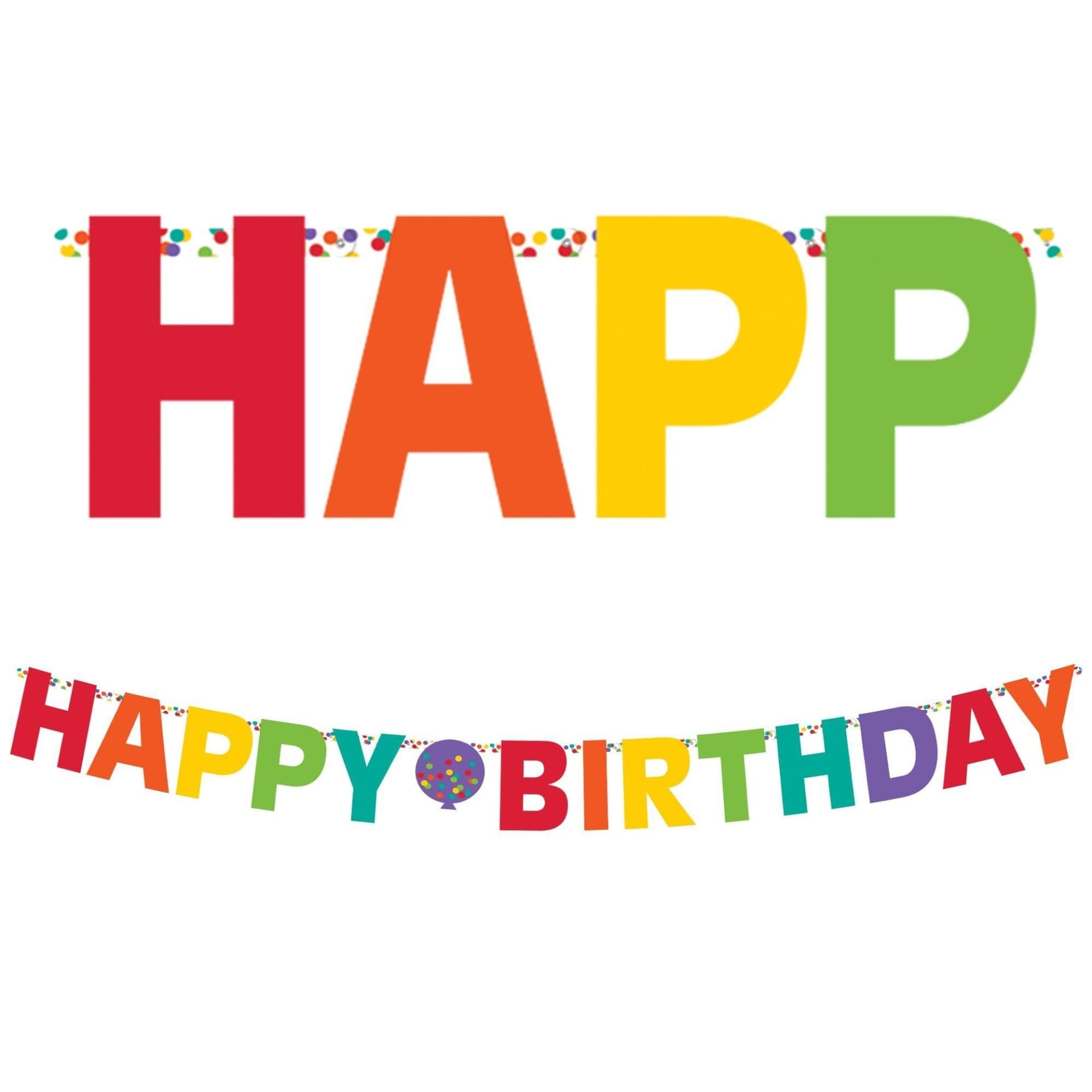 Party City Rainbow Party Balloons Happy Birthday Letter Banner 1 ct | Shipt