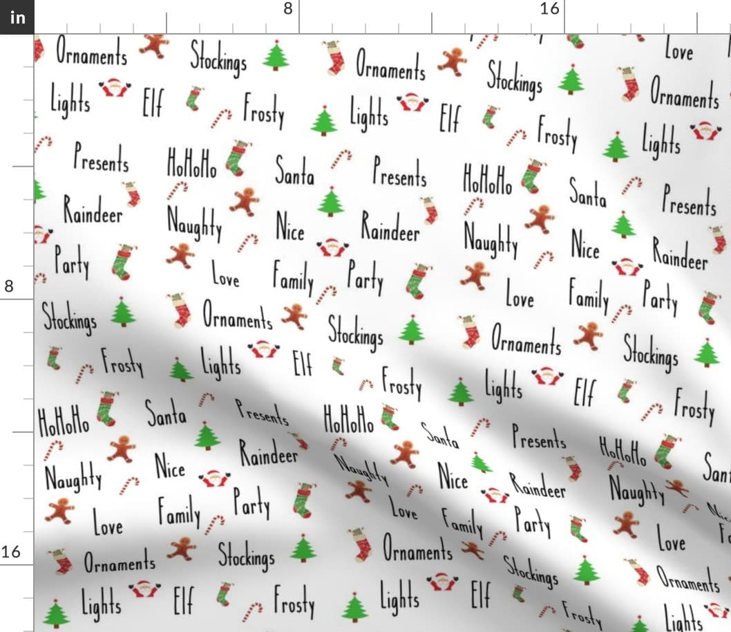 Rae Dunn Inspired Christmas 2 Fabric | Spoonflower