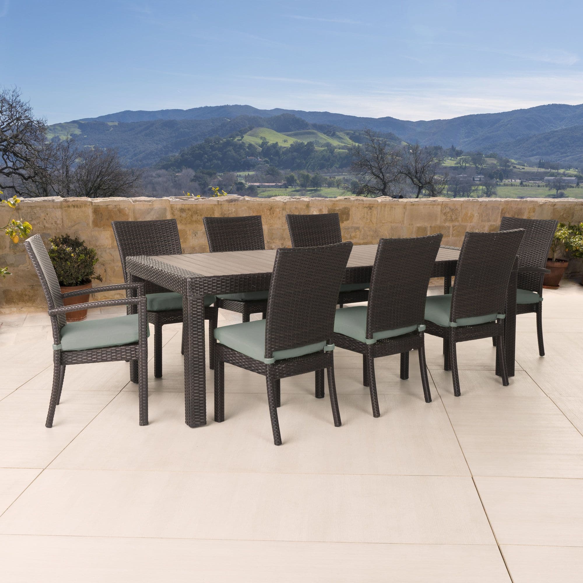 15 Collection of 9-Piece Extendable Patio Dining Sets