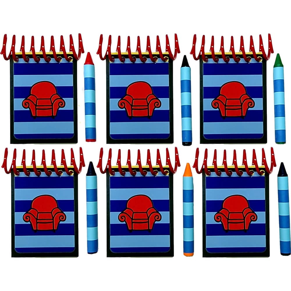 6 Mini Blue Striped Handy Dandy Notebooks Party Favor Pack ...