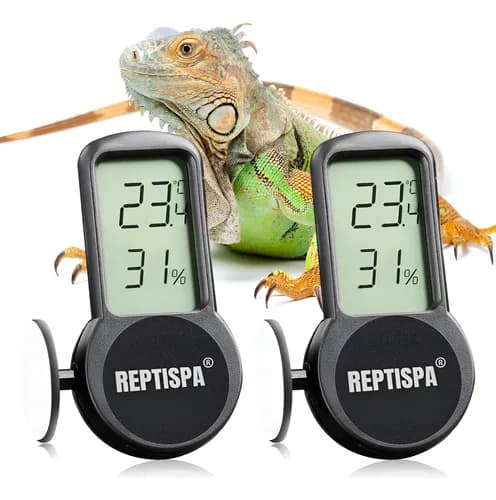 Termómetro e higrómetro digital para reptiles de Vodolo (paquete de 2)