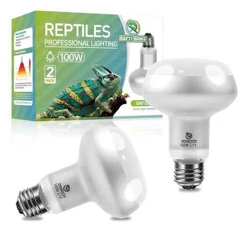 Focos de lámpara de calor para basking de reptiles REPTI HOME (100W, paquete de 2)