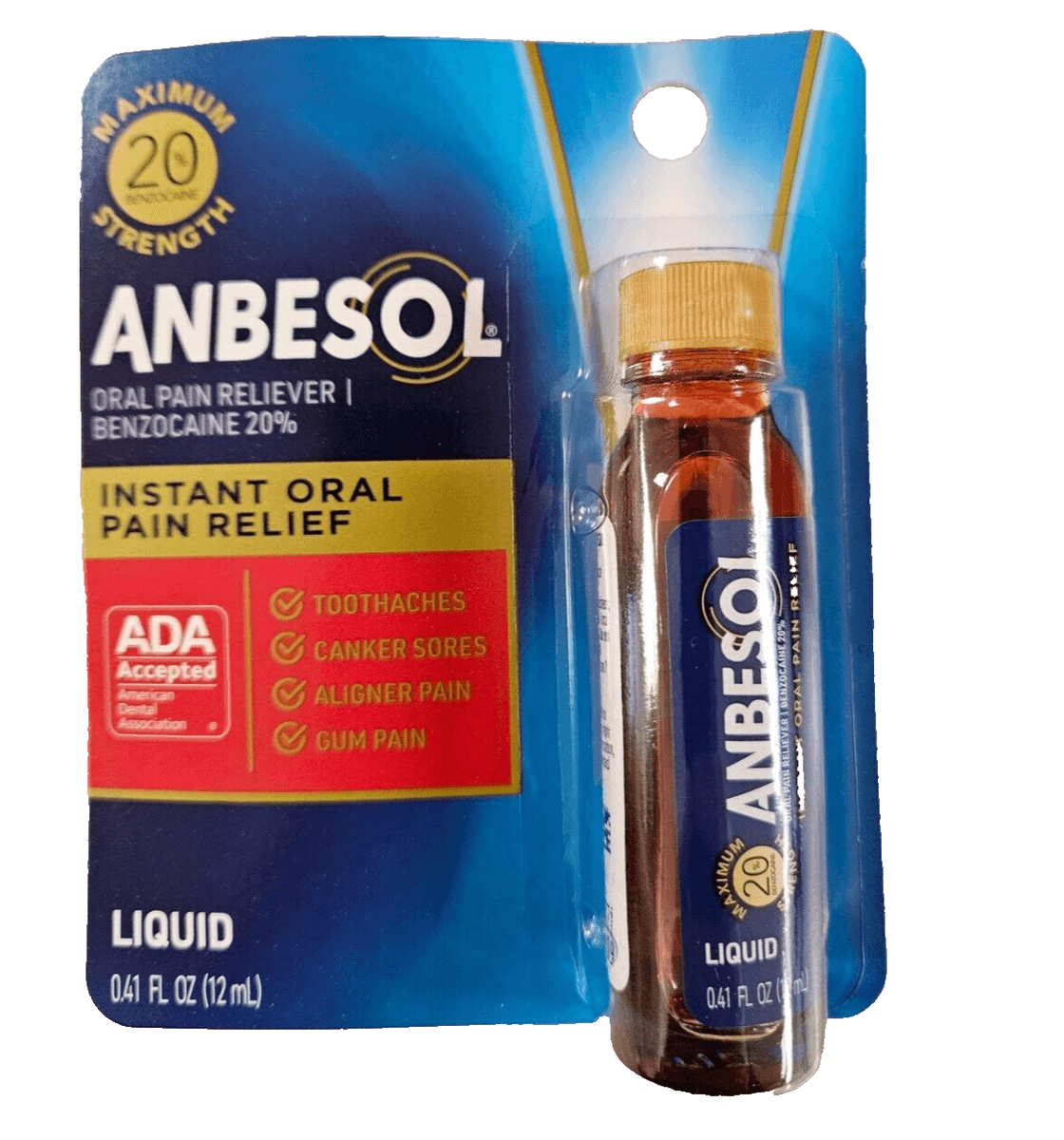 Anbesol LIQUID Mouth Pain Relief Maximum Strength 0.41oz __ | eBay