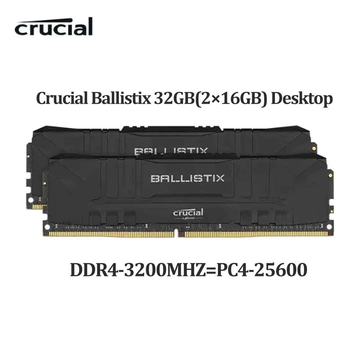 Crucial Ballistix 3200 MHz DDR4 32GB(2×16GB) RAM Desktop Memory ...