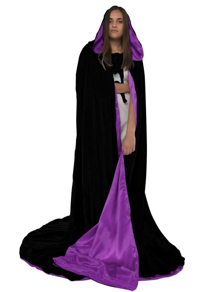 Hooded Velvet Cloak lined in Satin Luxury Cape Fashion Vampire Costume ...
