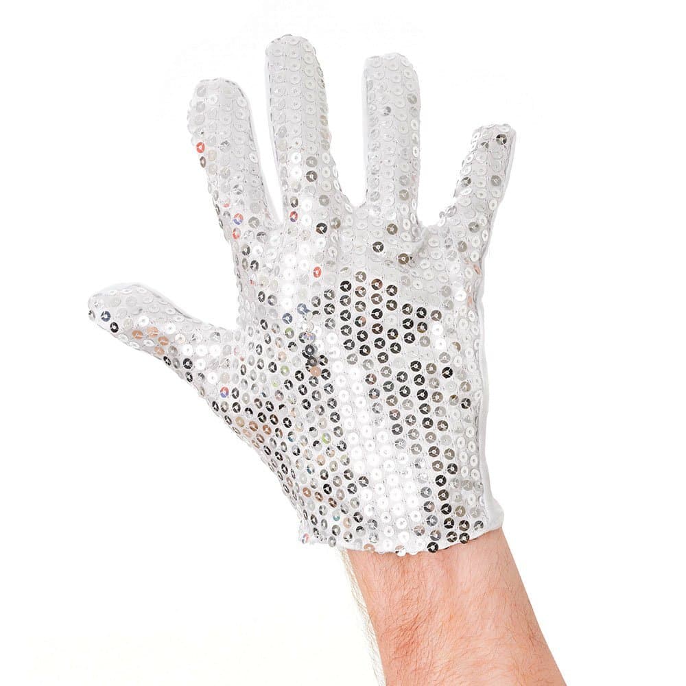 Bristol Novelty BA1093 Sequin Glove Unisex White Adult, One Size 1 One ...