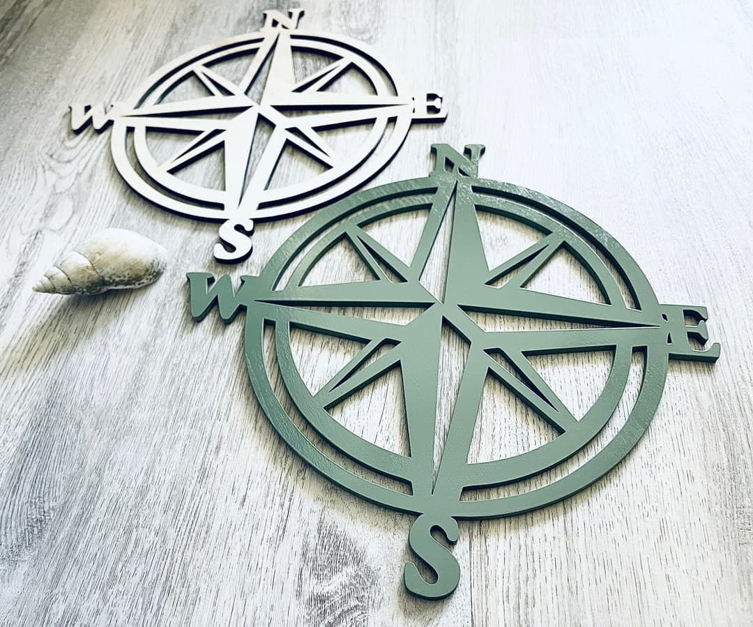 Compass Rose, Wooden Wall Art, Wood Wall Hangings, Wall Decor, Wood ...