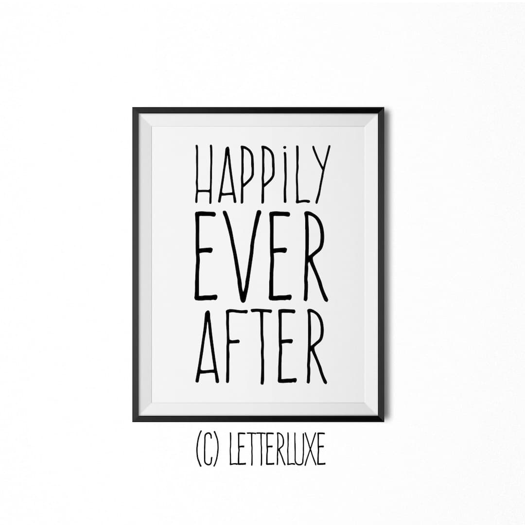 Happily Ever After, Literary Art for New Baby Nursery Decor, Fairytale ...
