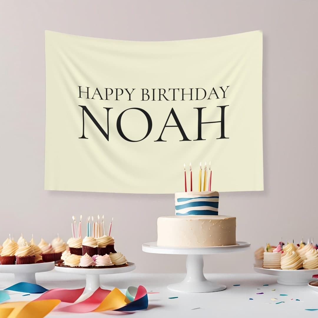 Personalized Fabric Birthday Banner, Birthday Backdrop Name Sign ...
