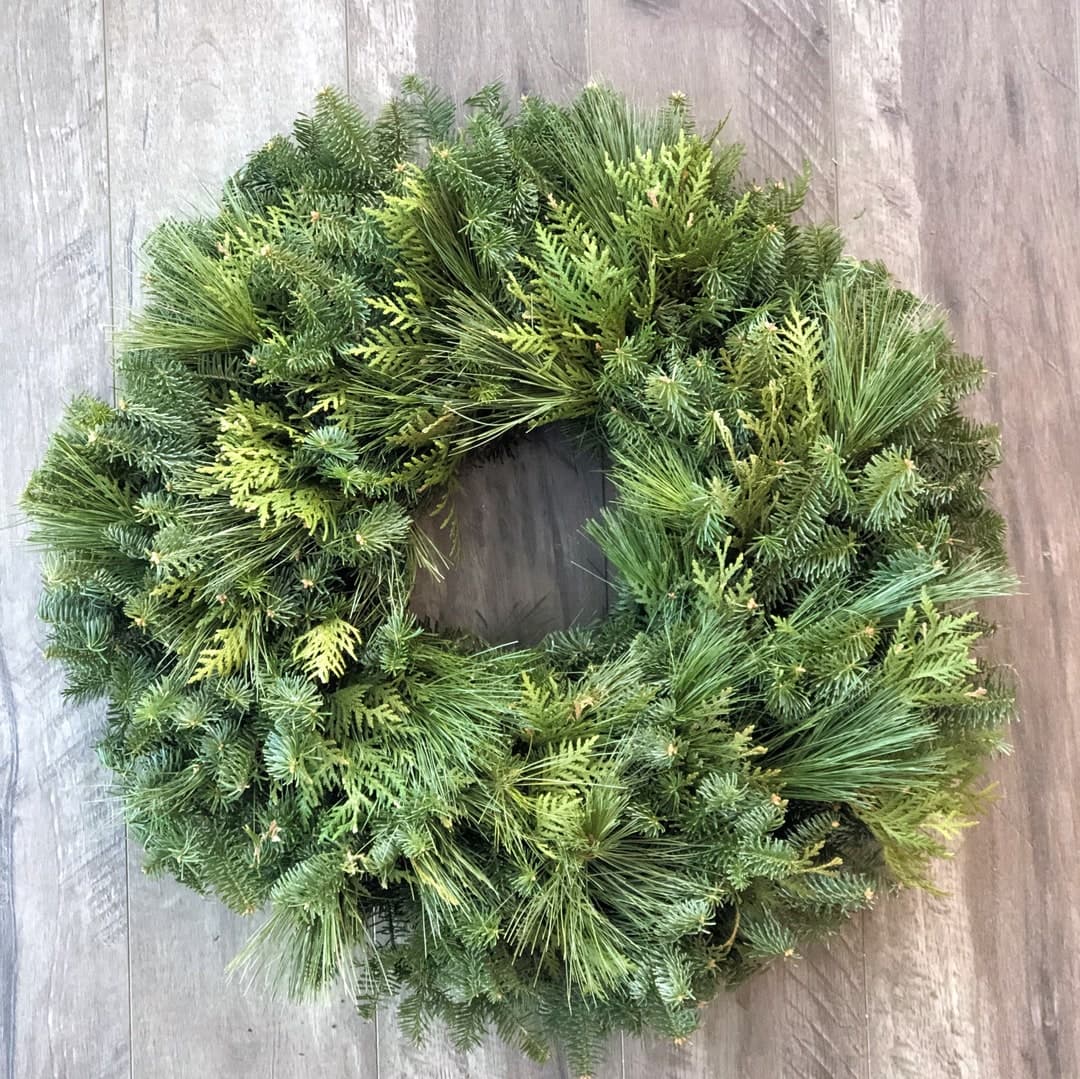 Natural Evergreen Christmas Wreath, Fresh Mixed Pine Wreath - Etsy
