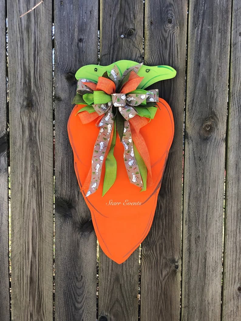 Easter Door Hanger Easter Decorations. Carrot Door Hanger. Easter Door ...