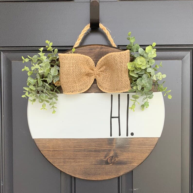 Hi Door Hanger Rae Dunn Inspired HI. Door Hanger Round - Etsy