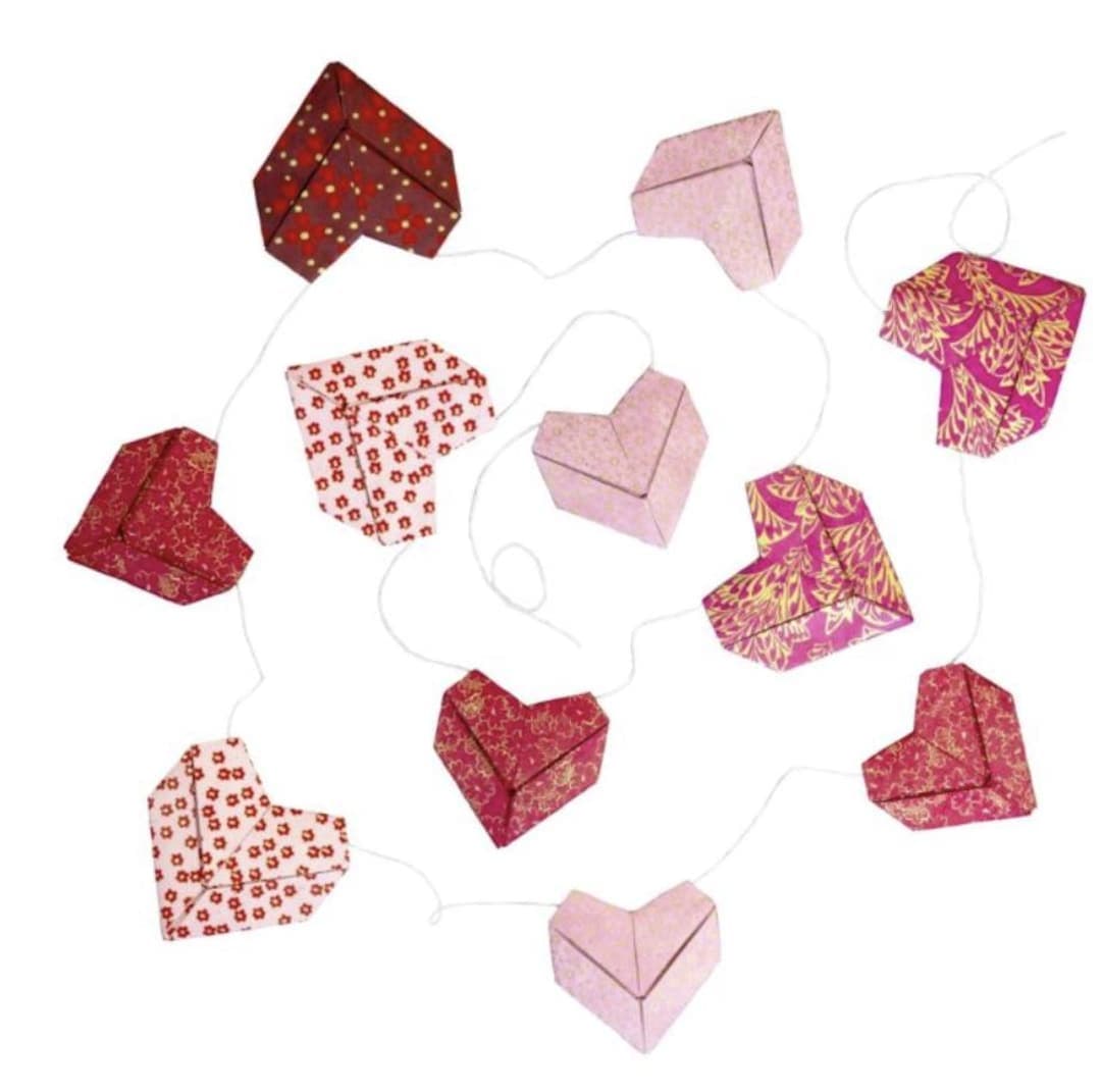 Origami Heart Garland / Sustainable Handmade Paper Hearts/fair Trade ...