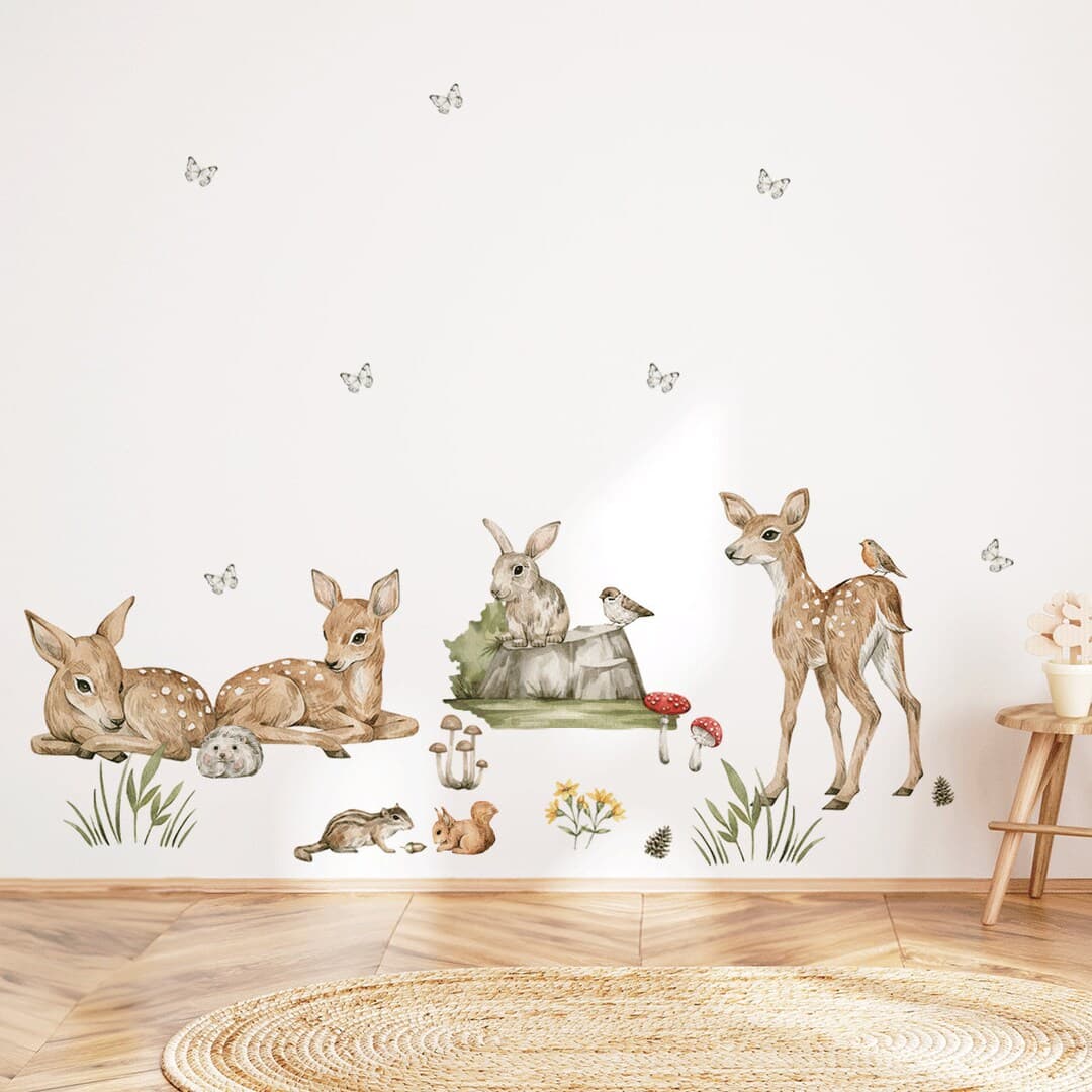 Woodland Wall Stickers Magical Forest Deer - Etsy