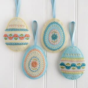 Embroidered Felt Easter Eggs, PDF Pattern, Easter Egg Ornaments Set ...