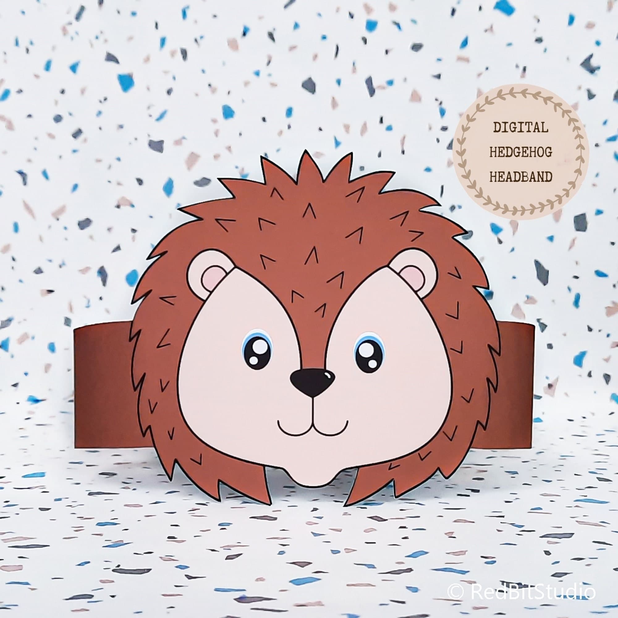 Hedgehog Paper Crown, Animal Paper Hat for Kids, Instant Download Paper ...