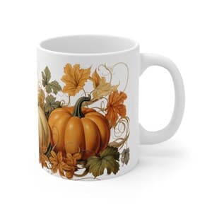 Beautiful Fall Harvest Mug Pumpkin Harvest Cup Pumpkin Theme Coffee Mug ...