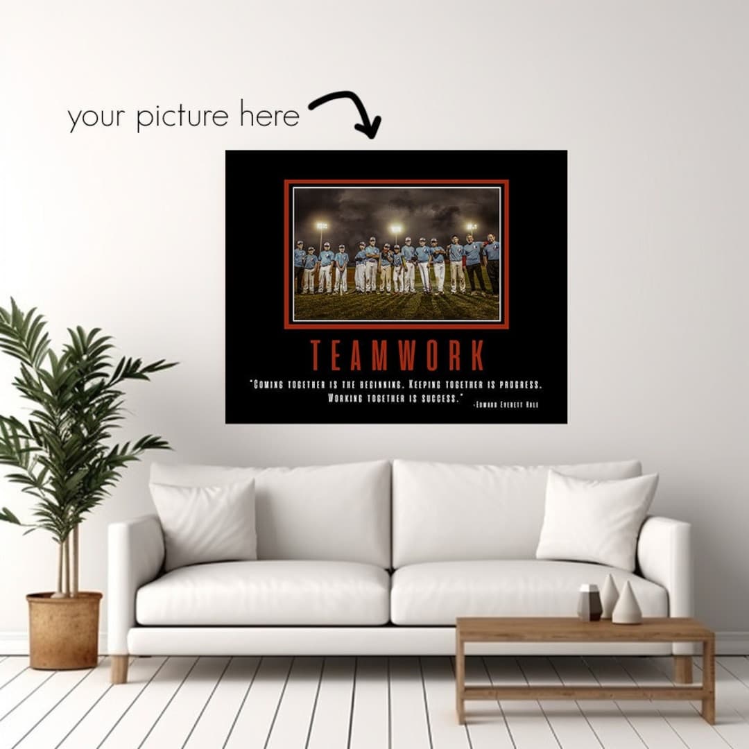 Success Poster DIGITAL Personalized Print - TEAMWORK, Inspirational ...