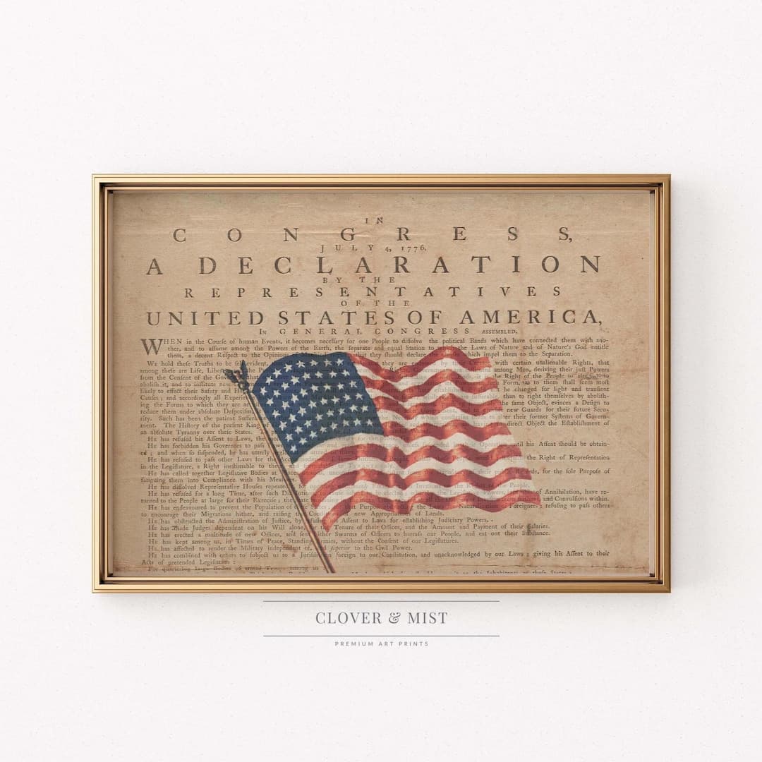 Vintage US Flag Art Print: Patriotic Wall Decor 84 - Etsy