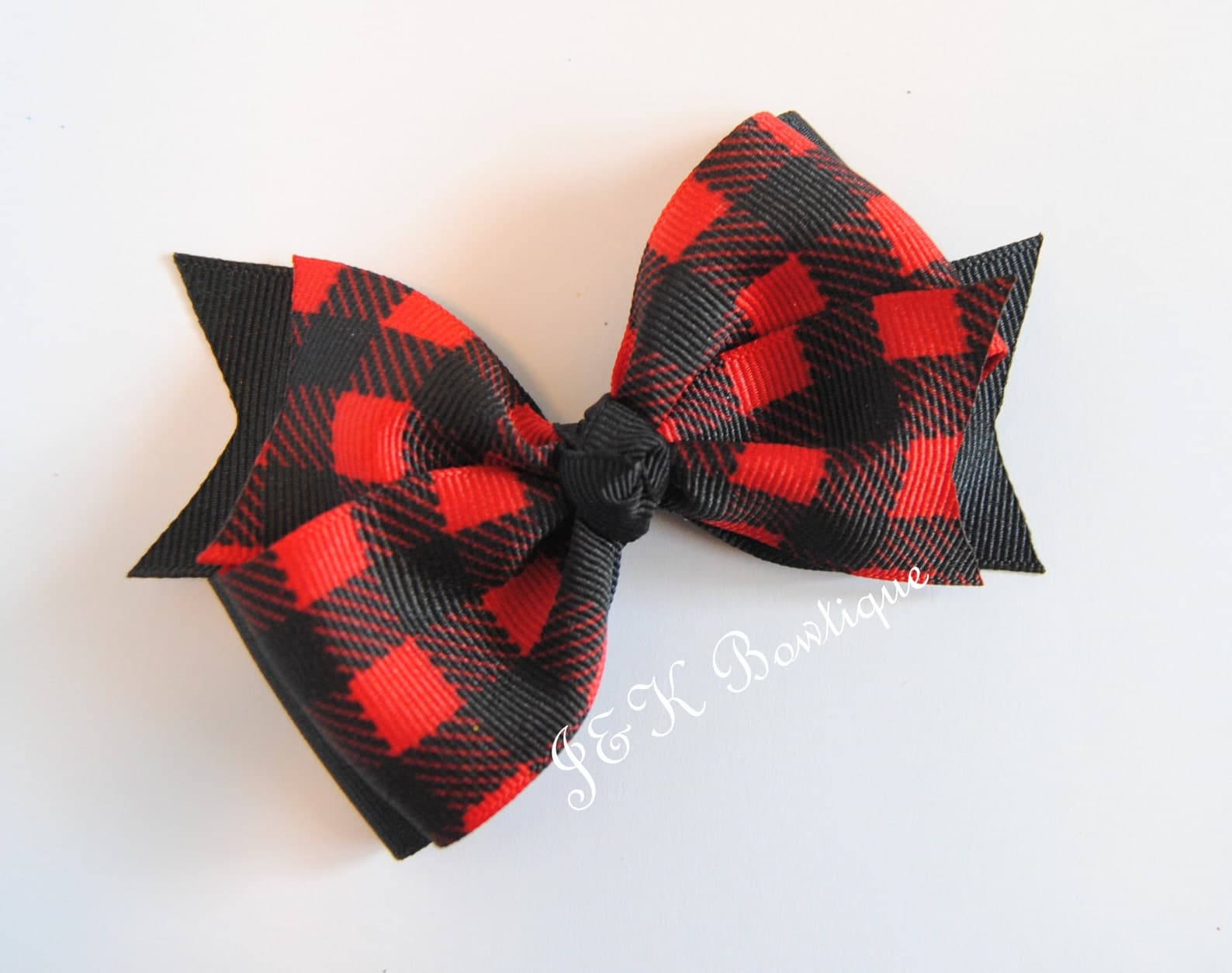 Red and Black Plaid Hair Bow Buffalo Check Hair Bow Buffalo - Etsy
