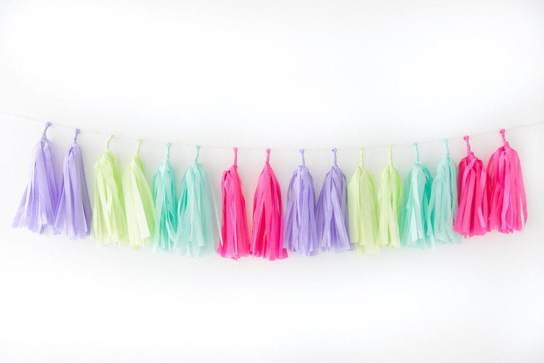 FIESTA Tissue Tassel Garland Kit : Mint Green, Limon, Hot Pink ...