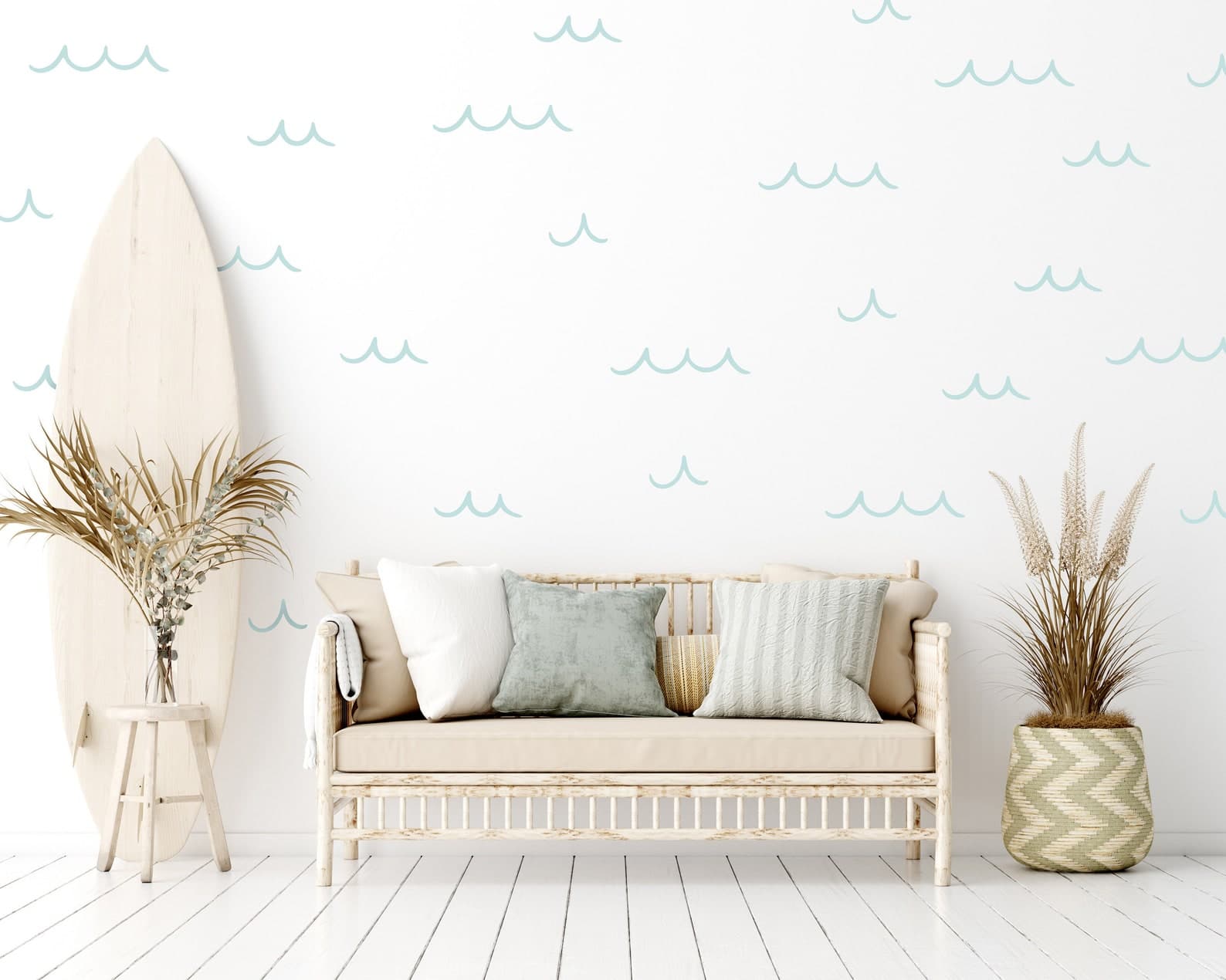 Ocean Waves Wall Decals, Summer House Decor, Beach Nursery Decal, Beach ...