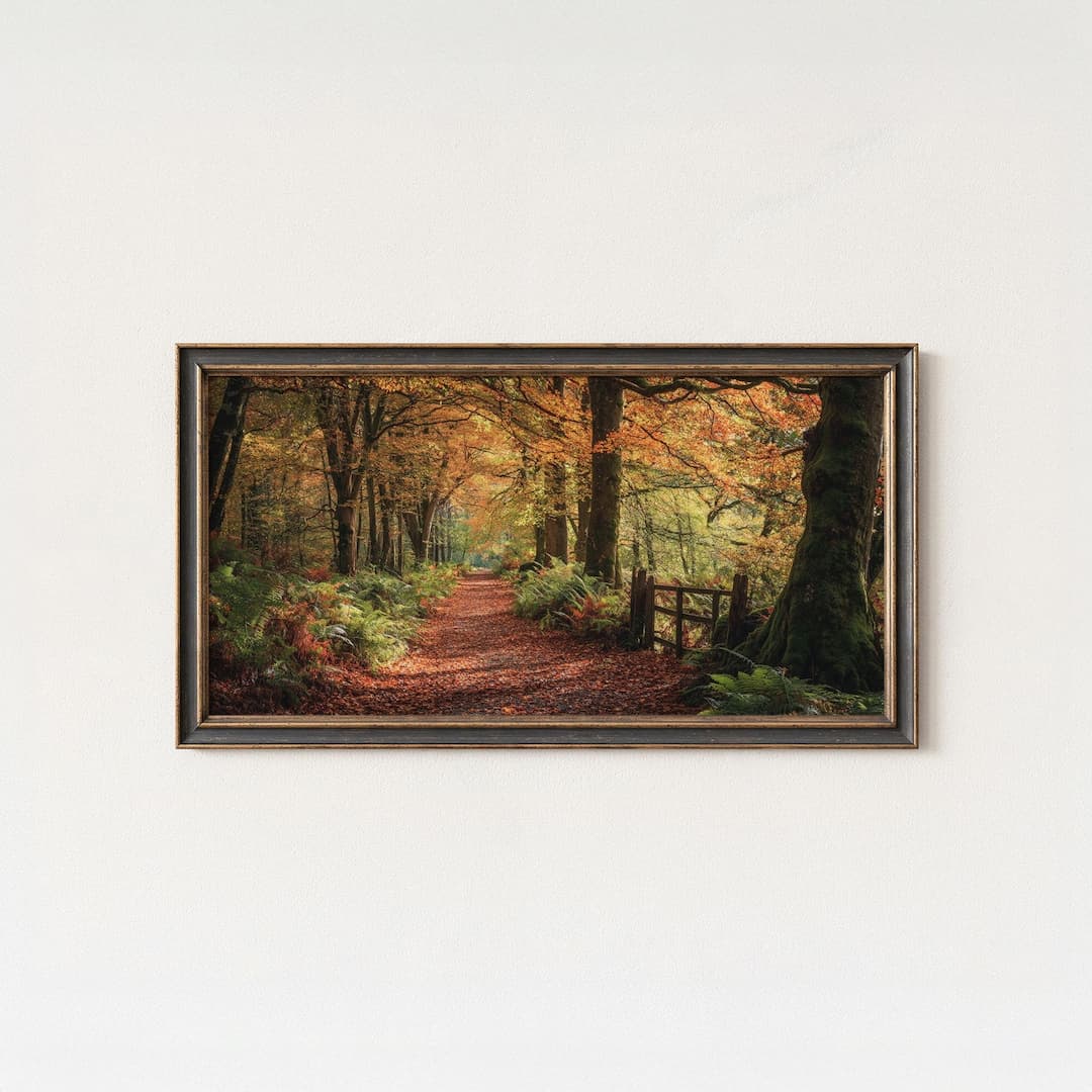 Autumn Forest Path Print: Golden Woodland Fine Art Landscape - Etsy