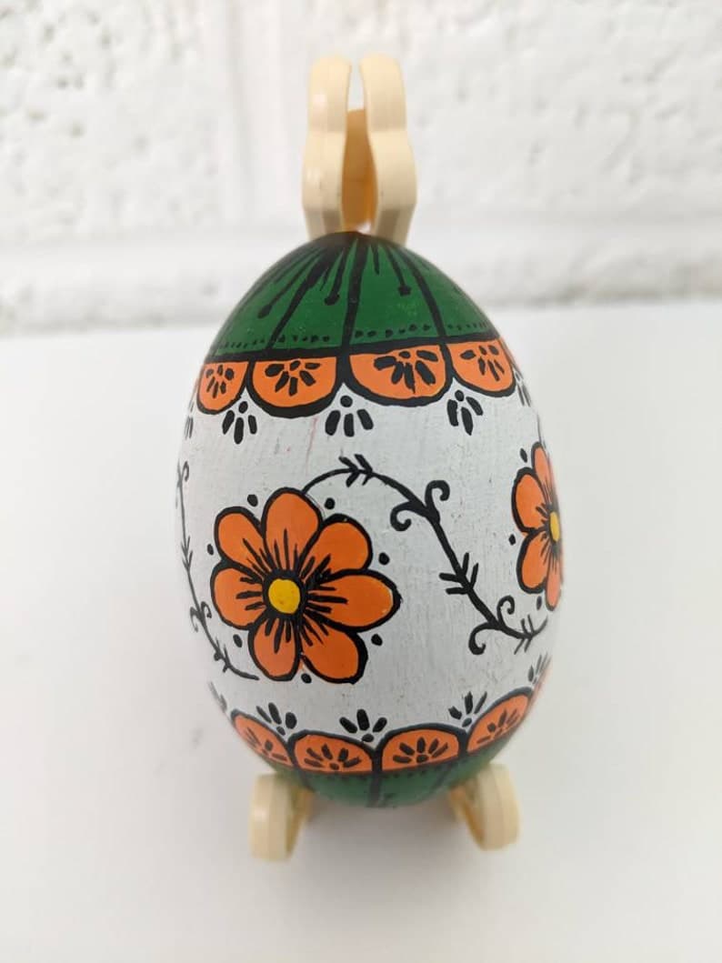 Vintage Pysanka Egg Hand Painted Wooden Egg - Etsy