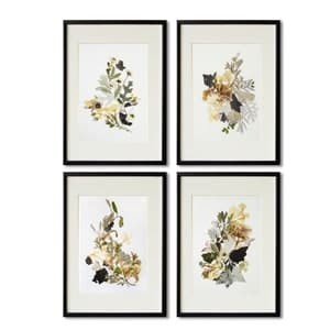 Framed Botanical Print Set Pressed Flower Art Herbarium Flower Prints ...