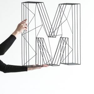 Metal Wire Wall Letter Art: 3D Minimalist Sculpture, Custom Sign - Etsy