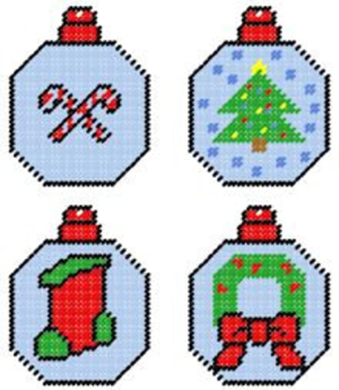 Christmas Plastic Canvas Ornament Set Pattern - Etsy