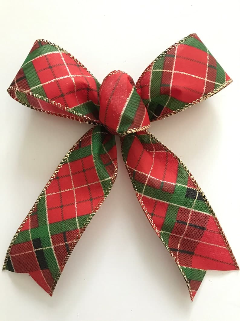 Plaid Christmas Tree Bows / Christmas Plaid Red and Green | Etsy