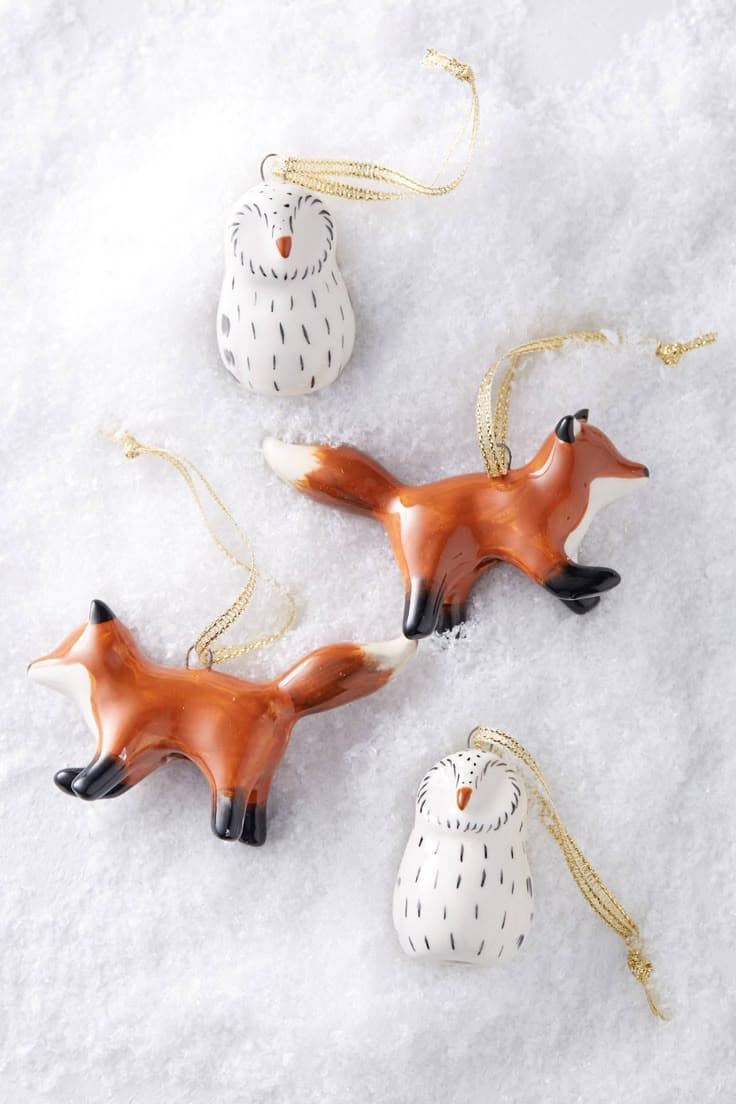 woodland creatures ornament set | Christmas ornaments, Christmas ...