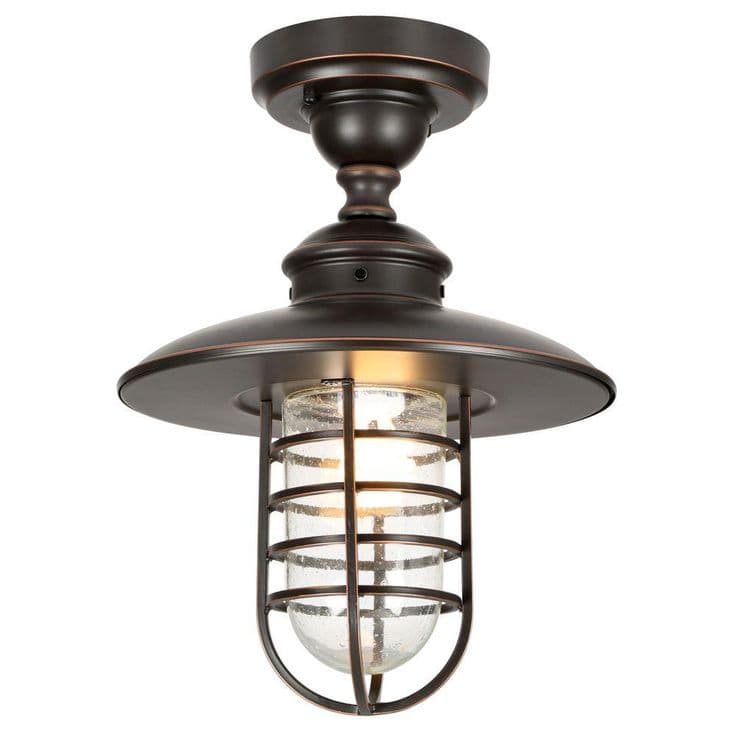 Hampton Bay Dual Purpose 1-Light Outdoor Hanging Oil Rubbed Bronze ...