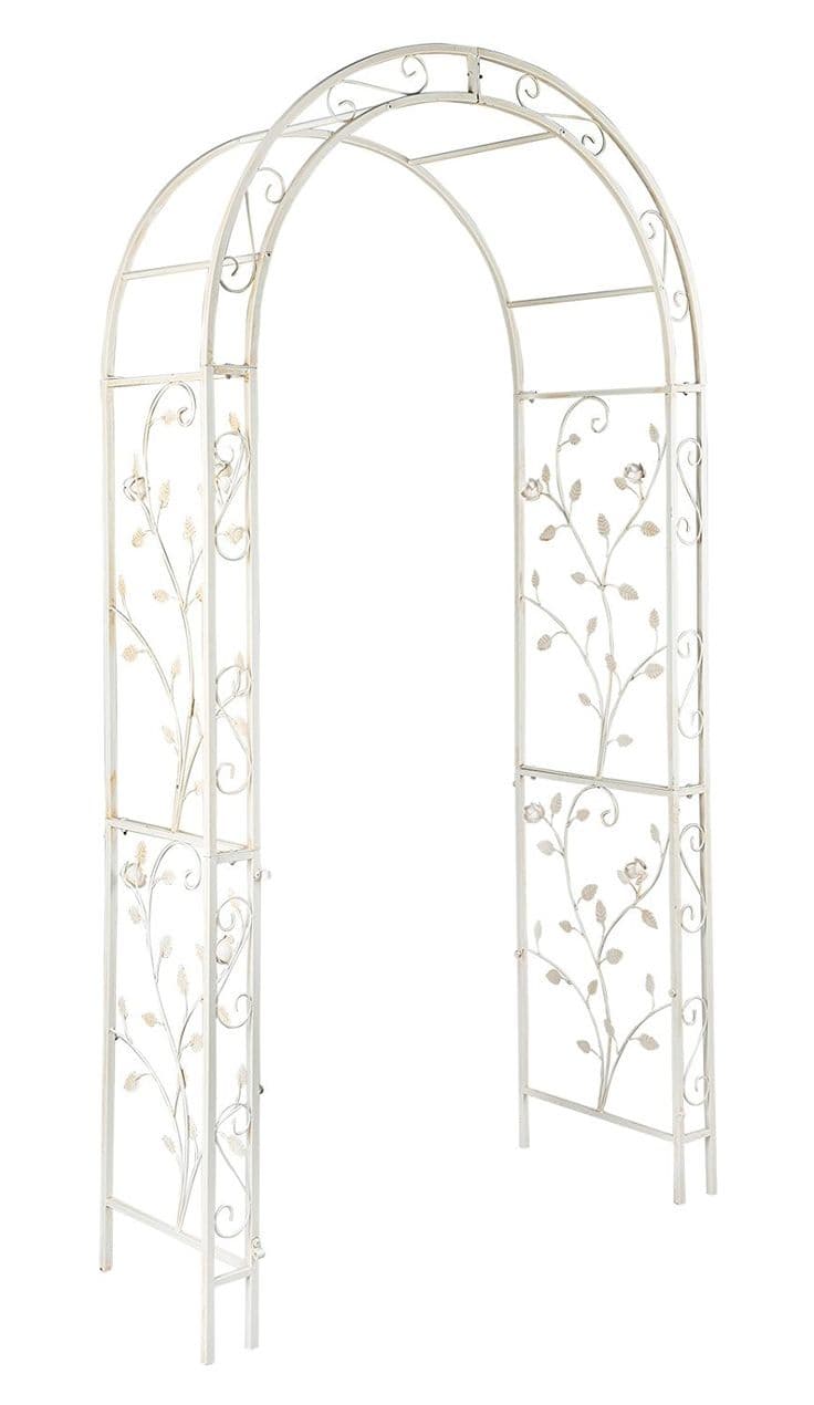 Gardman English Rose Arch - White Metal Garden Arbor