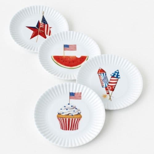 American Holiday Melamine Dessert Plate Set